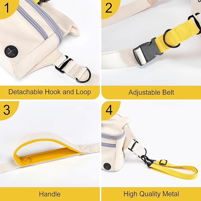 Dog Treat Pouch, Pet Training Pouch, Hand Free Dog, Pet Feed Snack Reward, for Travel or Outdoor,3 Ways to Use