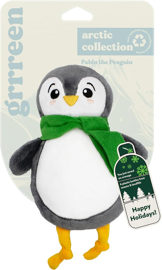 Dog Toys | Holiday Plush Toy Penguin Stuffed Animal for Dogs | Medium Eco Friendly Toy - Easy to Clean and Made from Non Toxic Materials