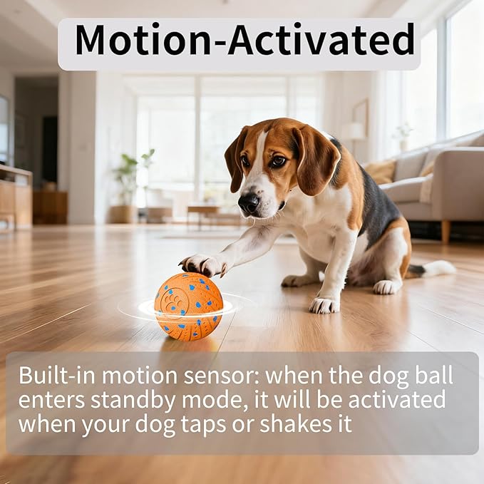 Smart Interactive Dog Toys, Activated Moving, Bouncing, Rotating Ball for Medium/Large Dogs, Motion-Activated Dog Ball to Keep Them Busy, IP54 Waterproof & E-TPU, Fun & Engaging Dog Gift