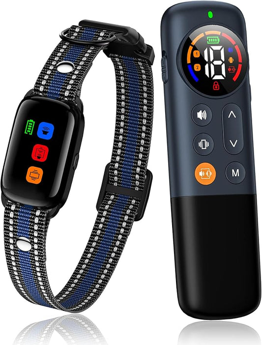 No Shock Dog Training Collar Vibrating Dog Collar with Remote 3300ft, Beep and Vibration Collar for Dogs 10-120lbs, Waterproof | Safe Lock | Painless&Humane to Stop Bad Behaviors