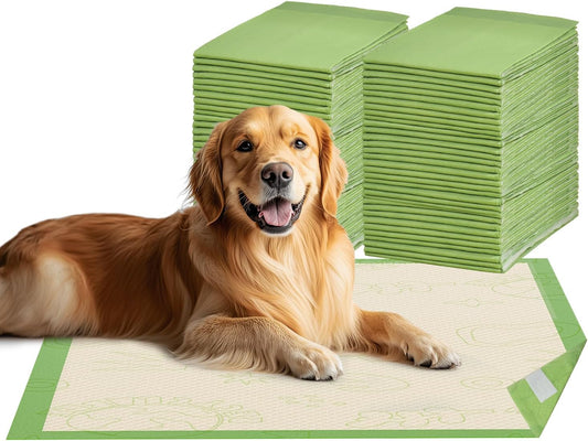 Dog Pee Pads 50Counts, 24"X36" Disposable Pee Pads for Dogs with 4 Sticky Corners, Leak-Proof 6Layers Thicken Puppy Pee Pads Extra Large, Non-Slip Puppy Training Pads for Crate/Cage/Carrier