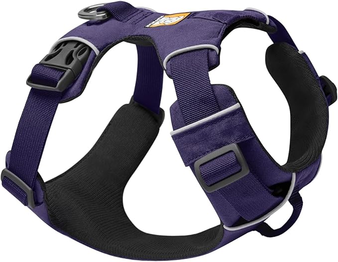 Ruffwear, Front Range Dog Harness, Reflective Soft Padded Everyday Harness with Dual Leash Clips, Adjustable and Lightweight Fit for Training or Walking for All Dogs, Purple Sage, Large/X-Large