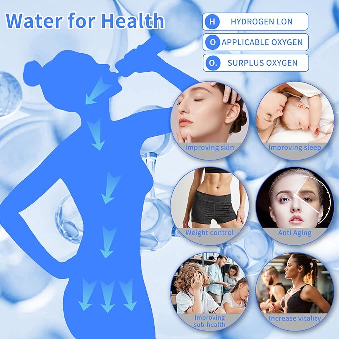 Hydrogen Water Bottle,Hydrogen Water Bottle Generator with SPE and PEM Technology,3Min Quick Electrolysis,Hydrogen Water Ionizer Glass Health Cup Suitable for Travel,Exercise,Home,Gift for Love(Black)