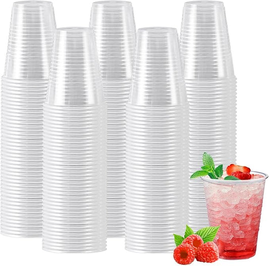 7 oz Plastic Cups 500 Pack, Clear Cups Party Cups Disposable, Plastic Clear Cold Drink Cups for Party, Wedding, Graduation, Travel, Holiday, Events, Birthday