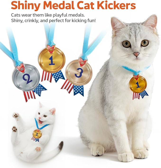 5 in 1 Interactive Cat Toys for Indoor Cats Bundle - Cat Tunnel, Fishing Pole, Feather Toy Teaser Wand, Spiral Tube, Cat Kicker - Crinkle Hanging Moving Cat Toys for Bored Indoor Adult Cats