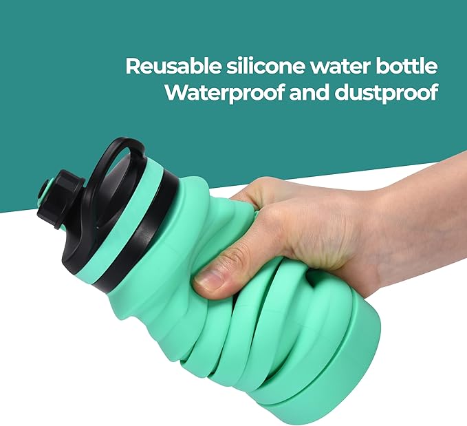 HYDRATE Bottles 27oz Collapsible Water Bottle - Silicone Foldable Water Bottle - BPA Free, Portable, and Lightweight Design - Ideal for Indoor, Outdoor, Travel, Office - Practical, Fast, Leak-Proof