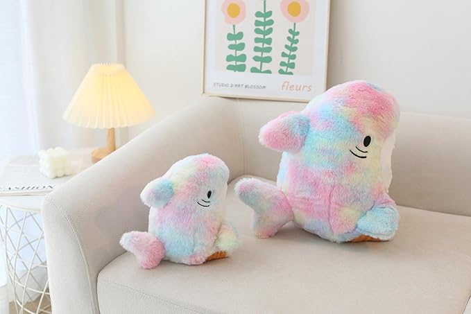 Shark Cat Plush Toy, Cute Fried Shrimp Shark Stuffed Animals Doll, Kawaii Shark Cat Plush Pillow Toy Birthday for Kids Boys Girls (8inch, Colorful)