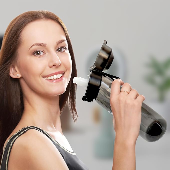 Air Water Bottle,650ML Scent Water Cup with 7 Flavour Pods,Leak Proof Sports Water Cup with Straw Suitable for Outdoor Sports,Gifts From Friends, Birthday Gifts (Black)