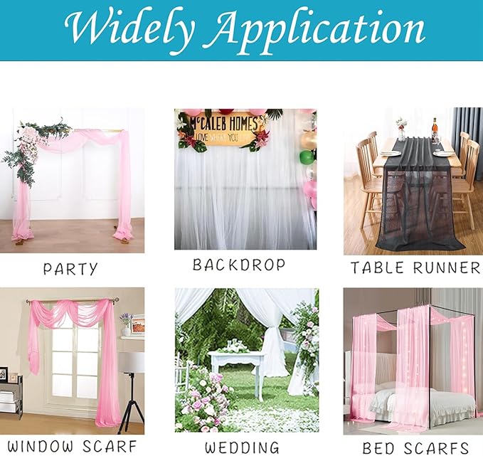 Akiky Canopy Curtains for Girls with LED Light King California King Bed Curtains Frame Bed,Valance Scarves Great for Bed,Windows,Wedding Parties(King,Pink)