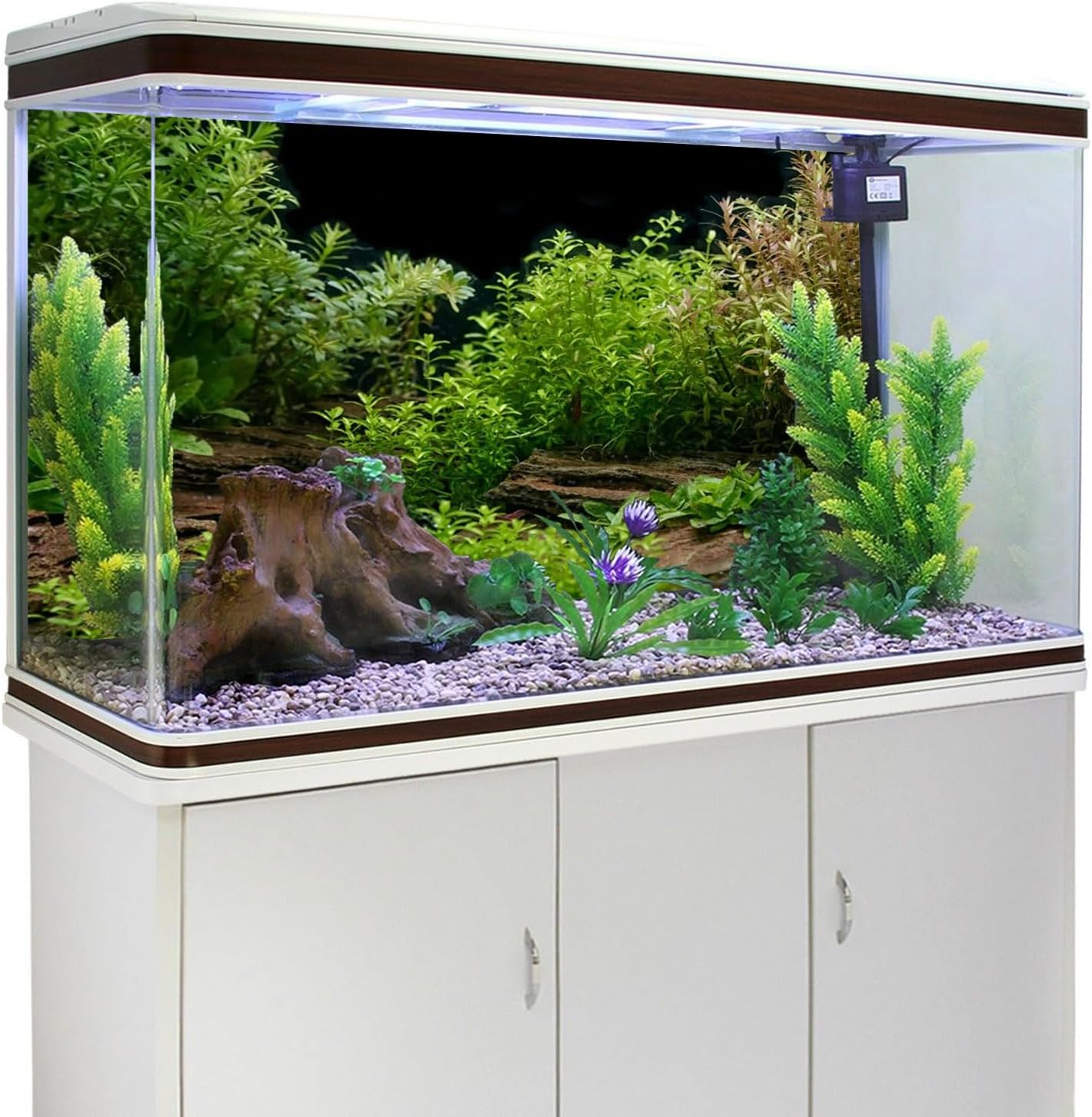 AWERT Aquarium Background River Bed & Lake Aquatic Plant Fish Tank Background Vinyl 36x24 inches