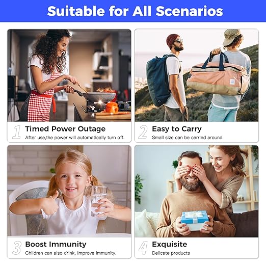 Hydrogen Water Bottle, Hydrogen Water Bottle Generator with SPE Technology Water Ionizer, Hydrogen Water Machine Improve Water in 3 Minutes for Home, Office, Travel, Exercise, TypeC