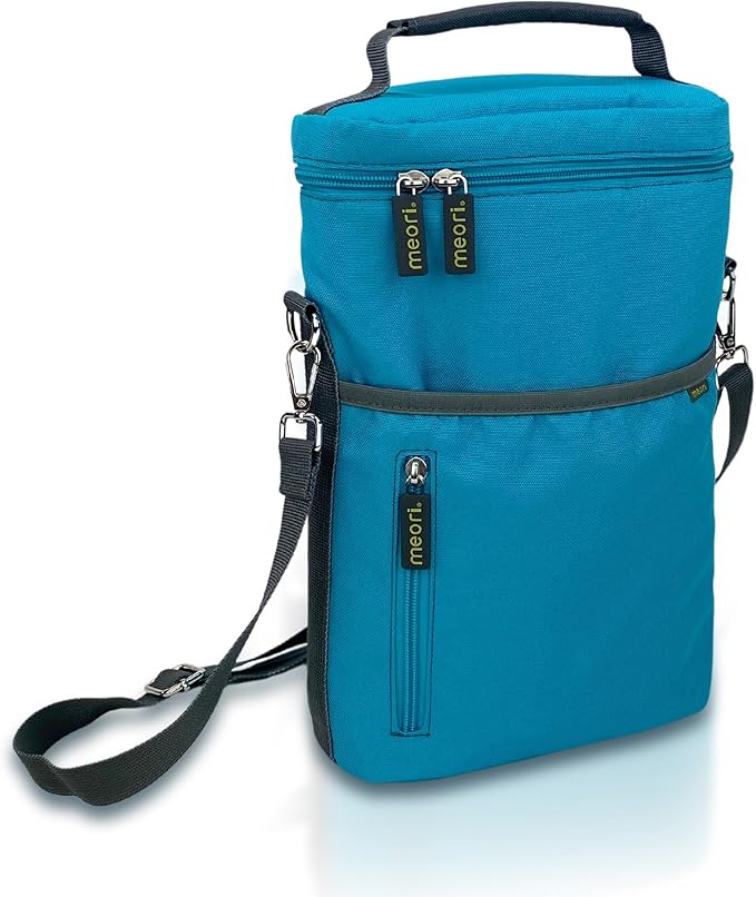 meori 2-Bottle Insulated Wine Tote | Azure Blue Solid