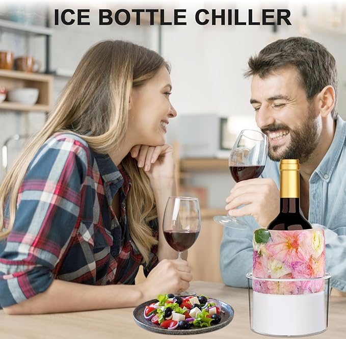 Ice Bucket Mold, DIY Acrylic Ice Mold Wine Bottle Chiller,DIY Ice Bucket Mold for Wine Champagne and Cocktails,Ideal Gift for Special Parties Weddings Mother's Day Thanksgiving and Christmas-White