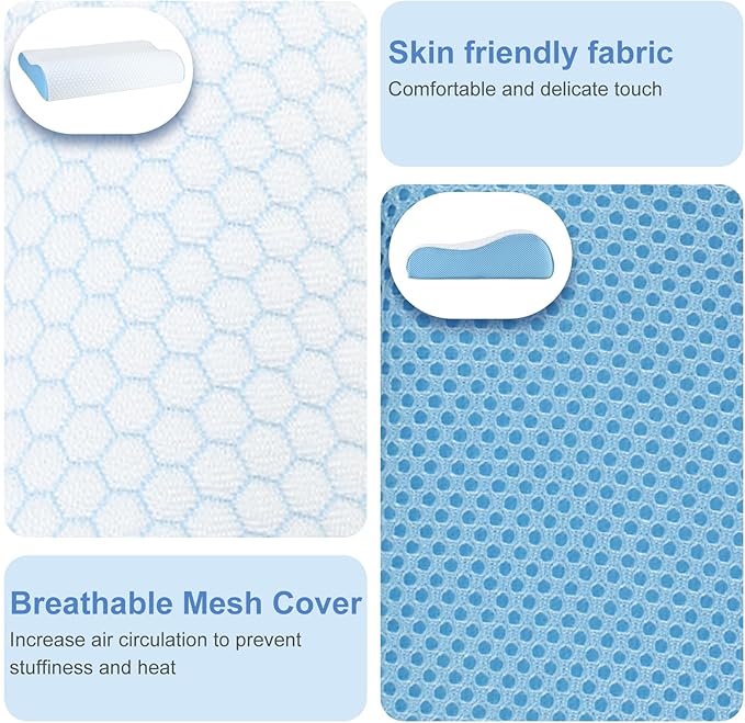 Memory Foam Pillows Side Sleeper Pillow for Neck Pain Relief Ergonomic Contour Cervical Pillow Shoulder Support Orthopedic Bed Pillow for Back Stomach Sleeping