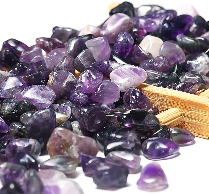 WAYBER 1 Lb/460g Natural Purple Amethyst Quartz Crystal Stones Irregular Decorative Pebble Rock Sand for Aquarium/Fish Turtle Tank/Vase Fillers/Air Plants/Succulent Plants Decor (Fill 1 Cup)