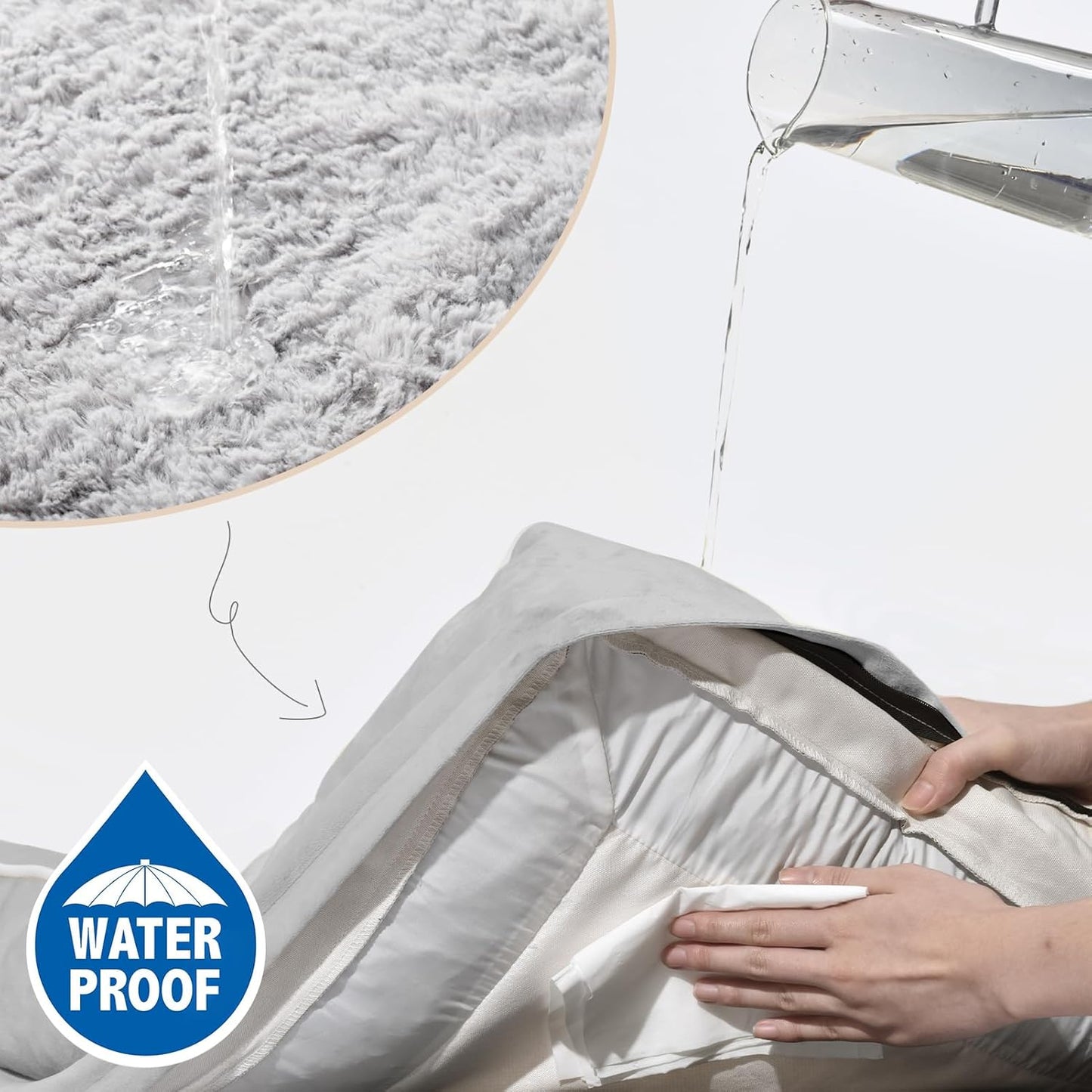 Comfort Expression Small Dog Beds Waterproof Cat Beds Orthopedic Foam Sofa Beds for Small Dogs Comfy Pet Bed with Washable Removable Cover & Non-Slip Bottom(XX-Small,Grey White)