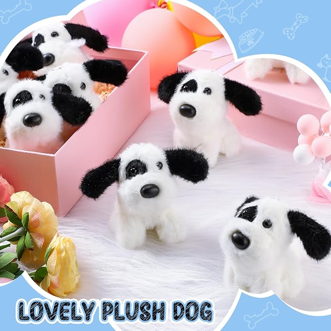 Sumind 9 Pcs 4" 5" Mini Plush Stuffed Dog Party Favor Small Puppy Stuffed Animal Bulk Soft Toy Doll Cute for Kids Gift Graduation Stocking Stuffers Baby Shower Birthday(Cute Dalmatian)