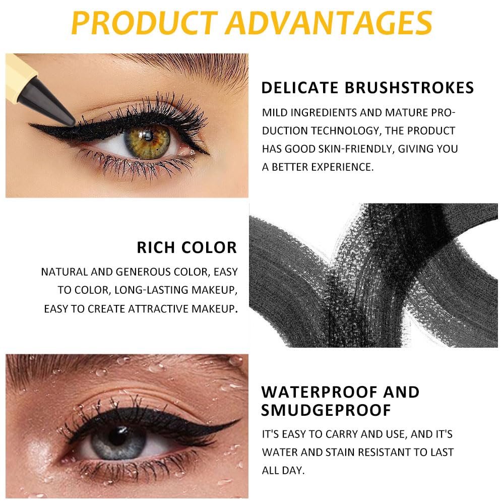 evpct 1Pcs Black Gel Eyeliner Pencil Eye Black Face Paint Stick Makeup Set Waterproof Matte Cream Crayon Eyeliner Pencil Set Cat Eye Liners Eyeshadow Guide delineador de ojos contra el agua