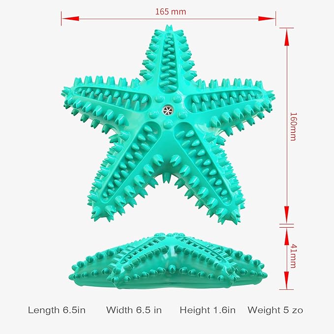 LiuMelinda Dog Chew Toys for Aggressive-Chewers - Indestructible Dog Toy for Aggressive Chewer，Tough Chew Toys for Dogs （Rubber Blue-Starfish）