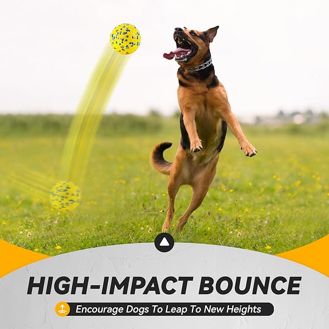 2Pcs Dog Balls, Tennis Balls for Dog Aggressive Chewers, for Large Medium Small Puppy, Training Catch&Fetch, Water Floats Toys, Yellow