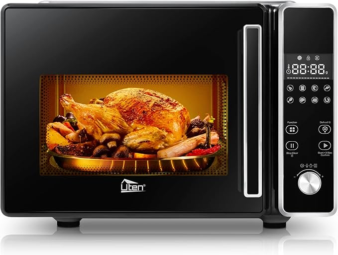 Air Fryer Oven Combo, Uten High-power Deep Air Fryer Oven Grill, Up to 400°F, 1800W, Digital Display, Fast Heat up/Time Control and Bonus Cookbook