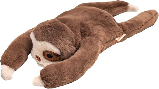 Squeaky Disk & Built-in Rope Dog Plush Toy, Bustling Safari Collection, 15", for Dogs of All Breeds (Sloth)