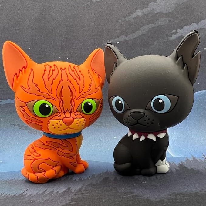 Warrior Cats Collector's Vinyl Figurines, Firestar & Scourge Twin Pack from The Warriors Book Series The Prophecies Begin, Officially Licensed Products