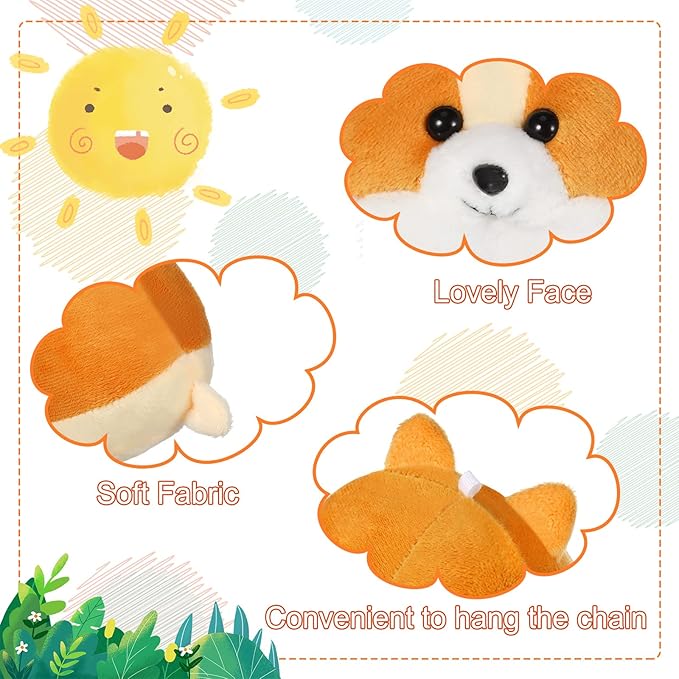 Sumind 9 Pcs 4" 5" Mini Plush Stuffed Dog Party Favor Small Puppy Stuffed Animal Bulk Soft Toy Doll Cute for Kids Gift Graduation Stocking Stuffers Baby Shower Birthday(Cute Puppy)