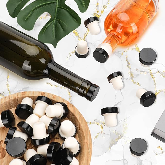 Wine Bottle Corks T Shaped Cork Plugs for Wine Cork Wine Stopper Reusable Wine Corks Sealing Plug Bottle for Wine Beer Bottles DIY Craft (24pcs T-shaped)
