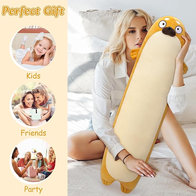 Large Seal Plush,33.5" Cute Plushies Long Seal Stuffed Animal,Weighted Seal Plush Toys,Cuddly Sleeping Hugging Pillows, Soft Giant Body Pillow,Seal Plushy Gift at Birthday Kids Adults