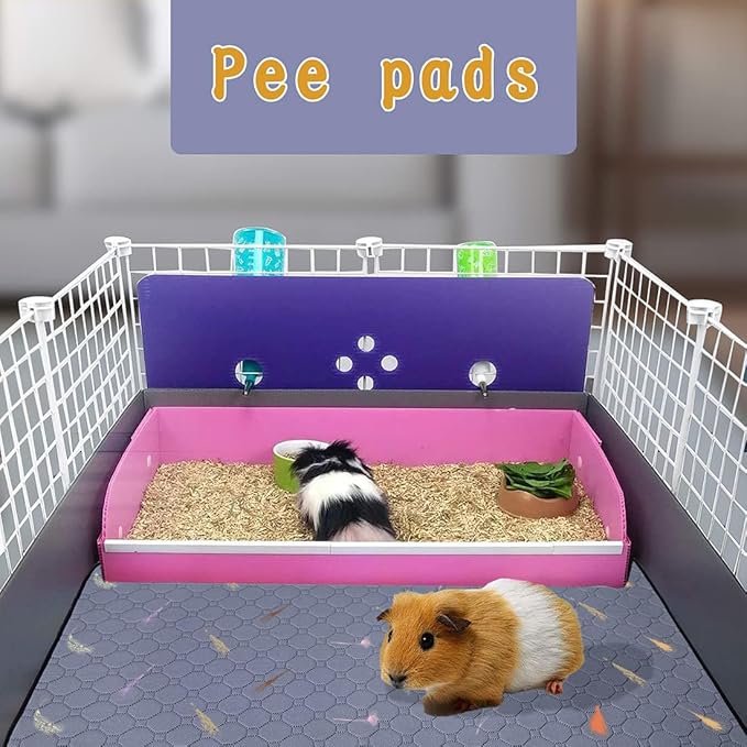 2Pcs Guinea Pig Cage Liners,Guinea Pig Fleece Cage Liners36''X72'' Super Absorbent Washable Pee Pads Reusable for Rabbit Hamster Chinchilla