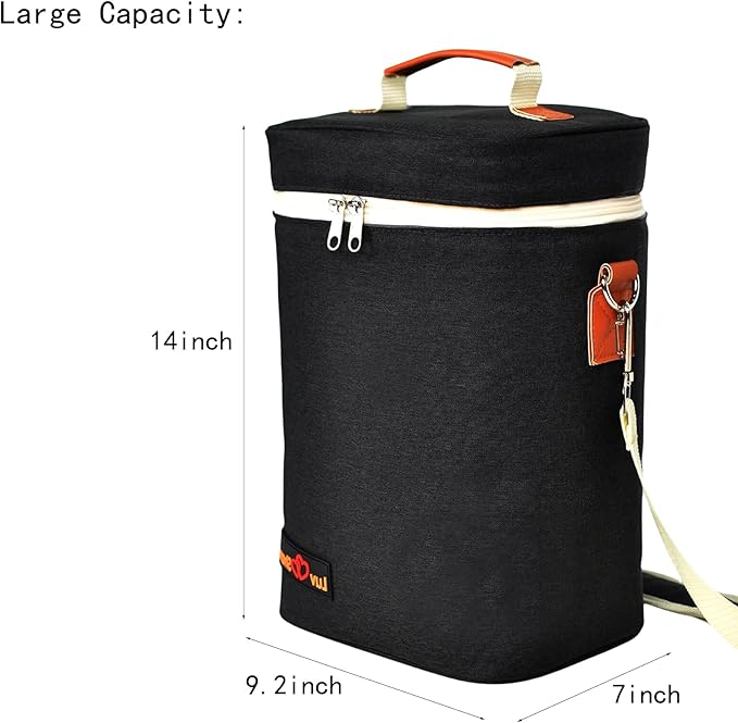 Insulated Wine Carrier Bag 4 Bottle Wine Cooler Tote Bag for Travel, Party, Beach, Wedding, Wine Accessories Gift for Wine Lovers