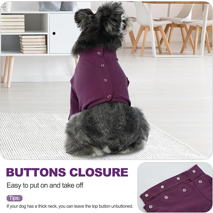 IDOMIK Dog Recovery Suit, Dog Surgery Recovery Suit Front Legs, Comfy Joint Leg Sleeves After Surgery, Elbow Braces Protector for Leg Injuries & Joint Pain, Cone Collar Alternatives,Purple,XL