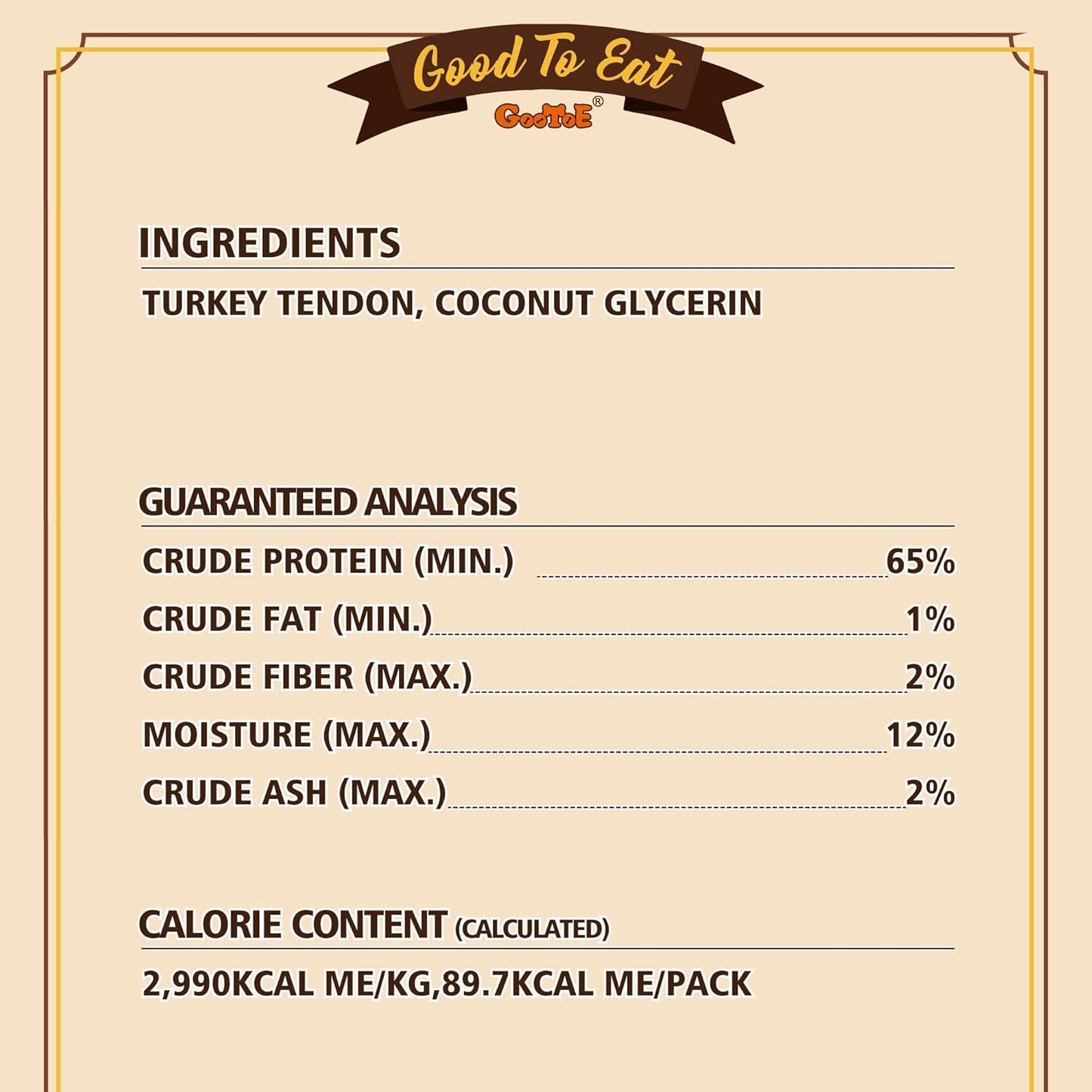 Gootoe Turkey Tendons for Dogs –All-Natural, Hypoallergenic Dog Treats, Rawhide Alternative, Long Lasting Puppy Chews, Healthy Dog Treats for Medium Breeds, Pretzel (M), 3 Count Pack