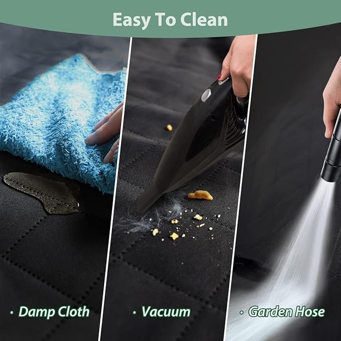 Dog Car Seat Cover for Back Seats 100% Waterproof with Metal Buckle Mesh Window Scratch Proof Heavy Duty Rear Backseat Protector Hammock for Pet, SUV Truck Vehicle Accessories, 54" x 58", Black