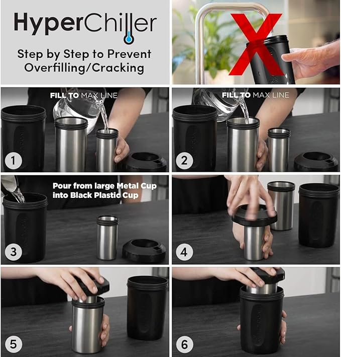 HyperChiller HC1 Patented Iced Coffee/Beverage Cooler, NEW, IMPROVED,STRONGER AND MORE DURABLE! Ready in One Minute, Reusable for Iced Tea, Wine, Spirits, Alcohol, Juice, 12.5 Oz, Mint