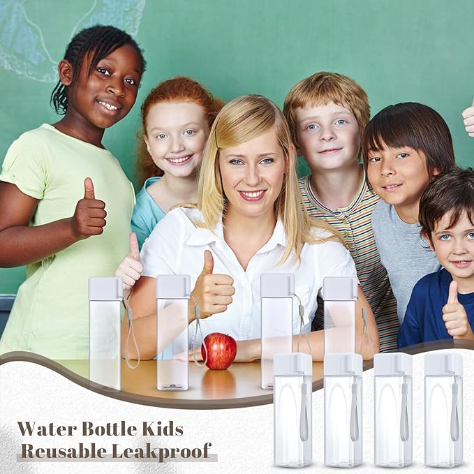 Mifoci 30 Pcs Water Bottle Bulk 17 oz Plastic Sports Water Bottles for Adults Reusable Leak Proof Portable Drink Bottles Large for Travel Camping Fitness Office(White)