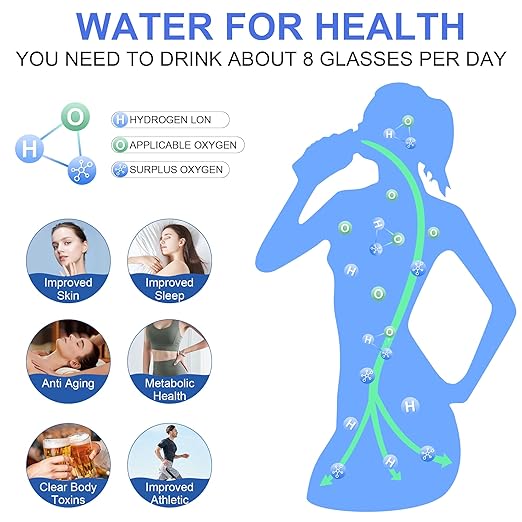 Hydrogen Water Bottle 2024, Healthy Hydrogen Water Bottle Generator Improve Water in 3 Minutes, Hydrogen Water Ionizer Machine with SPE PEM Technology for Home, Office, Travel, Drinking (420ml)