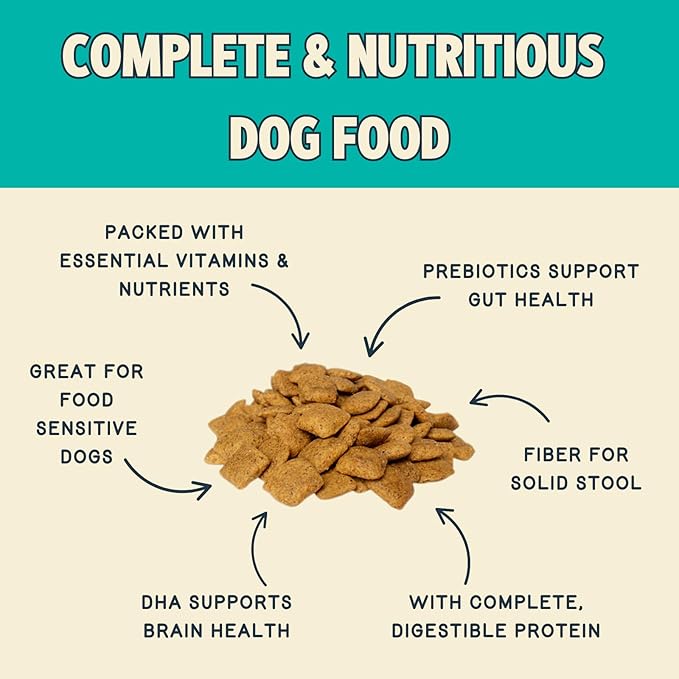 Jiminy's Cravin’ Cricket Dry Dog Food, Sensitive Stomach, Improved Gut Health, Probiotic & Prebiotic, Hypoallergenic, Lower Carbon Footprint, Made in USA, 3.5lb Bag (Pack of 1)