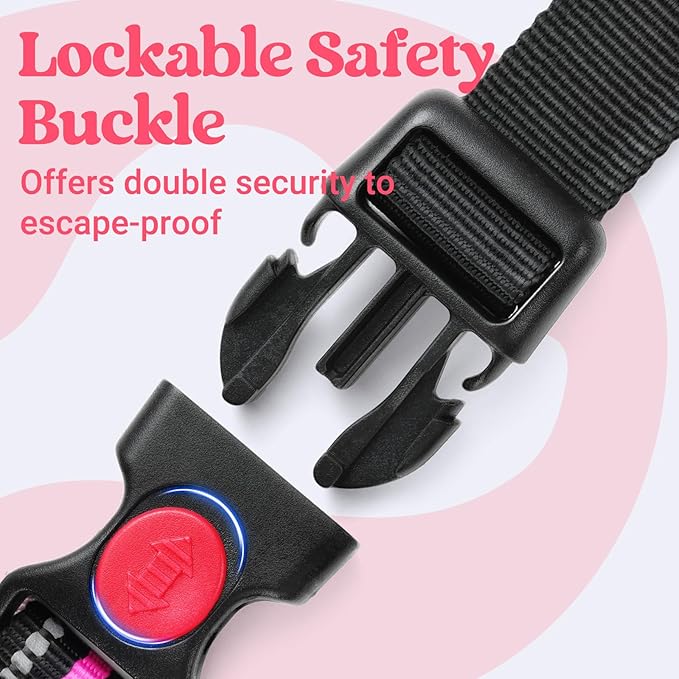 rabbitgoo Dog Harness Small Sized Dog, No Pull Pet Harness with Soft Padded Handle, Adjustable Reflective Vest with 3 Buckles, Easy Walking Harness with 2 Leash Clips, Pink, S