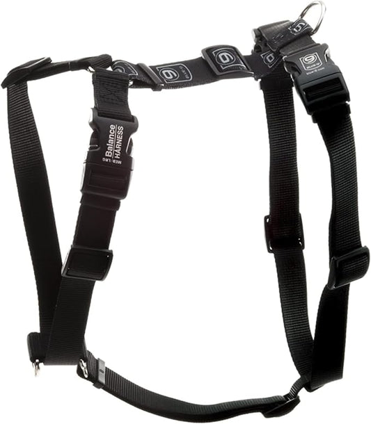 Blue-9 Buckle-Neck Balance Harness, Fully Customizable Fit No-Pull Harness, Ideal for Dog Training and Obedience, Made in The USA, Black, Medium