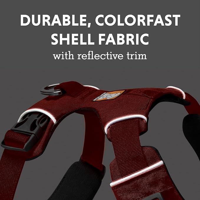 Ruffwear, Front Range Dog Harness, Reflective Soft Padded Everyday Harness with Dual Leash Clips, Adjustable and Lightweight Fit for Training or Walking for All Dogs, Red Clay, Medium