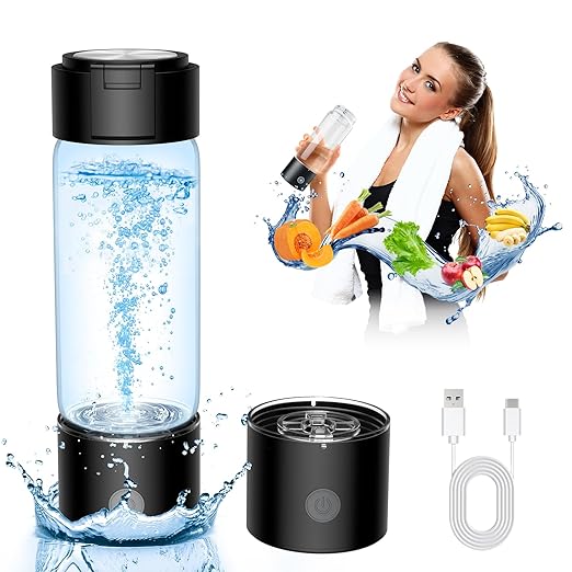 Hydrogen Water Bottle 2024, Portable Hydrogen Water Bottle Generator with SPE PEM Technology Water Ionizer, Ion Water Bottle Improve Water Quality in 3 Minutes, for Home, Office, Daily Drinking