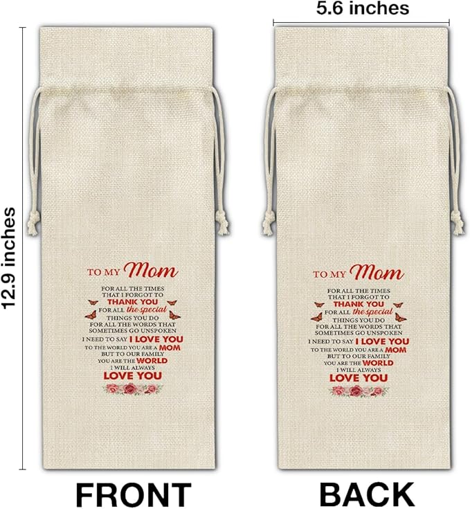 Mom Gifts Wine Bag Thank You Gift for Mom Birthday Mother's Day Mom Appreciation Wine Gift Bag