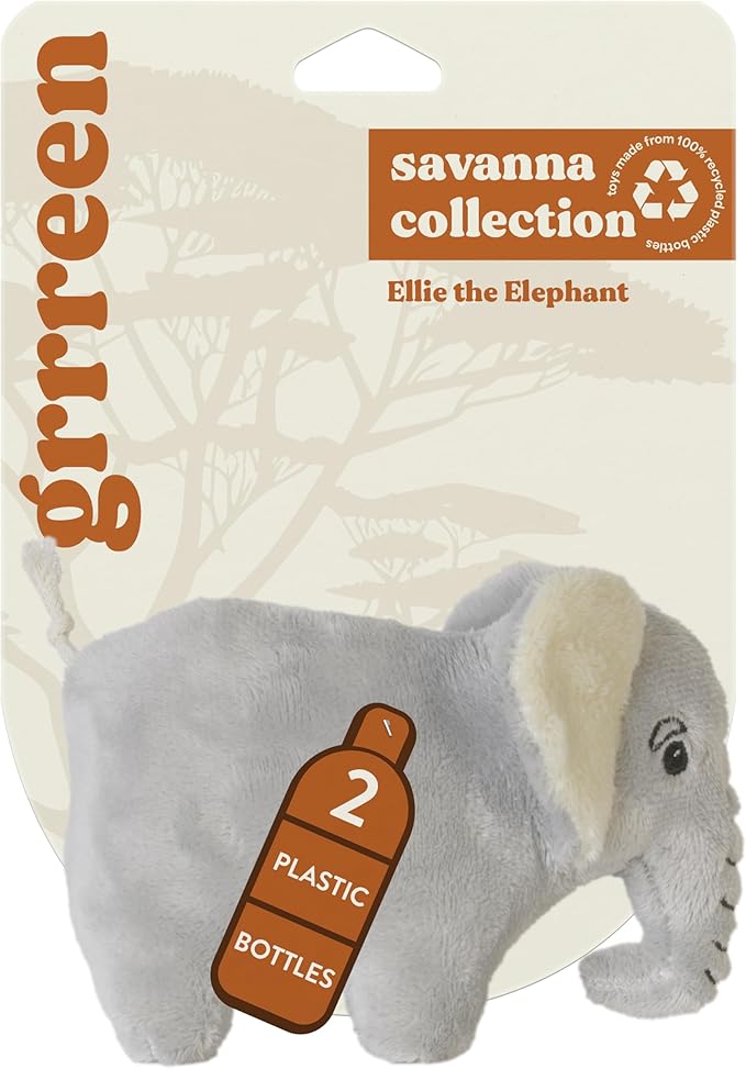 Dog Toys | Plush Toy Elephant Stuffed Animal for Dogs | Small Eco Friendly Toy - Easy to Clean and Made from Non Toxic Materials