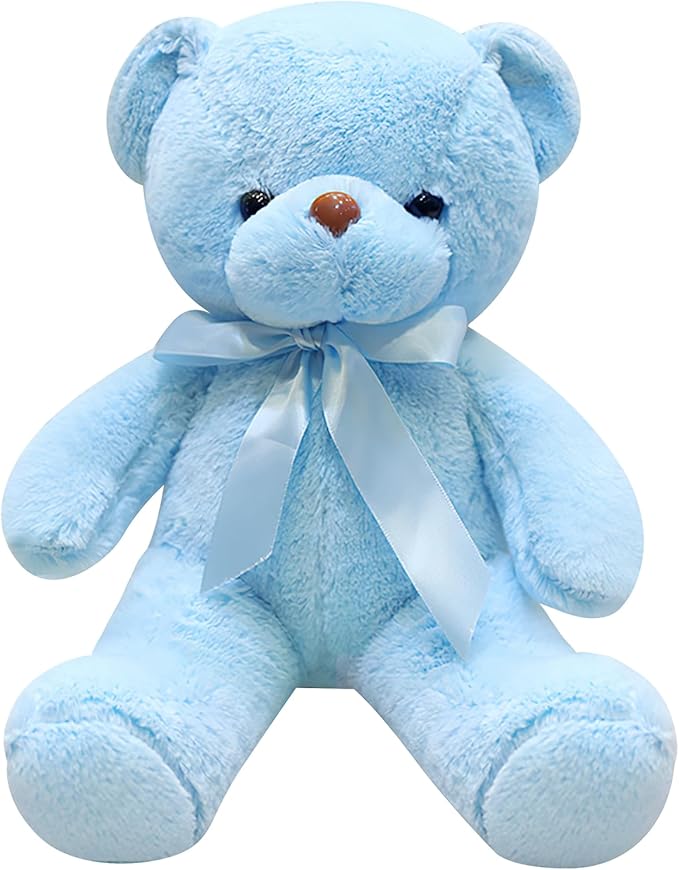Blue Teddy Bear Stuffed Animals 13.4 inch Soft Small Teddy Bear Cute Cuddly Stuffed Plush Toys for Birthday Valentine’s Day Wedding Graduation Party