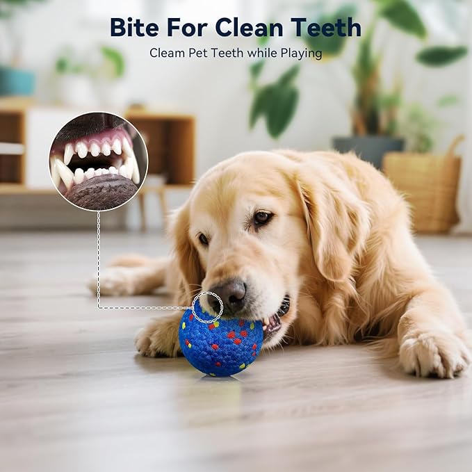 3.15 Indestructible Dog Balls -Proof Puppy Toys for Aggressive Chewers, Teething Teeth Cleaning, Floating Water & Bouncy Fetch Ball for Large Medium Dogs(No Electricity, No Smart Interactive)