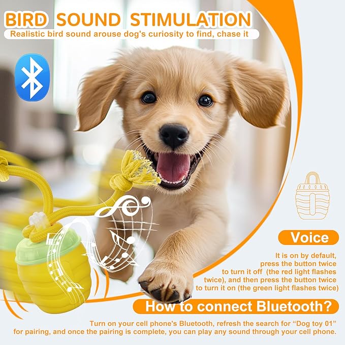 Interactive Dog Toys, [2025 Newly Upgraded] Interactive Dog Ball for Small Dogs, Automatic Moving Dogs Toy Wicked Ball for Boredom & Training, Play Music, USB Rechargeable(Yellow)