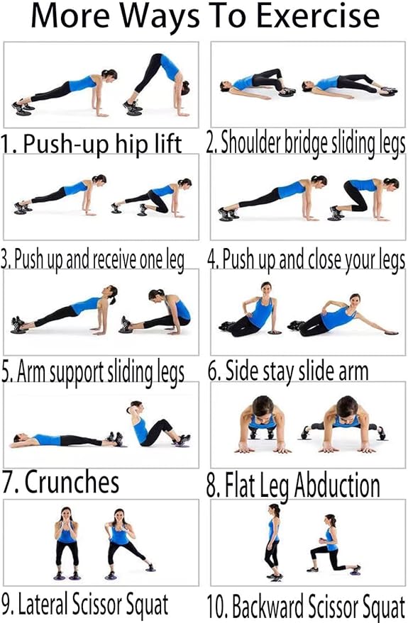 4Pcs Dual Sided Gliding Discs Core Sliders Ultimate Core Ab Fitness Trainer. Leg Exercise Gear for Gym, Home, Yoga, Pilates | Strengthen Abdomen, Burn Fat, Improve Balance