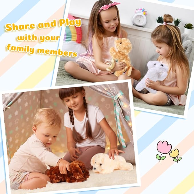 6 Pcs 8 Inch Dog Stuffed Animal Plush Dog Puppy Soft Plush Dog Pillow Toy Fluffy Puppy Set for Kids Girls Dog Theme Party Favor Birthday Baby Room Home Decor (Stylish Color, Stylish Style)